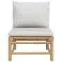 Central bamboo garden sofa with light gray cushions by vidaXL, Modular outdoor sofas - Ref: Foro24-362279, Price: 111,25 €, D...