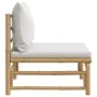 Central bamboo garden sofa with light gray cushions by vidaXL, Modular outdoor sofas - Ref: Foro24-362279, Price: 111,25 €, D...