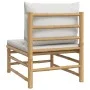 Central bamboo garden sofa with light gray cushions by vidaXL, Modular outdoor sofas - Ref: Foro24-362279, Price: 111,25 €, D...
