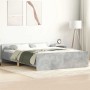 Estructura de cama con cabecero piecero gris hormigón 150x200cm