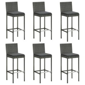 Kitchen stools with cushions 6 pcs gray synthetic rattan by vidaXL, Kitchen stools - Ref: Foro24-362579, Price: 284,06 €, Dis...