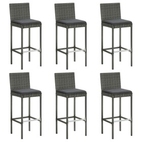 Küchenhocker mit Kissen 6 Stück graues synthetisches Rattan von vidaXL, Küchenhocker - Ref: Foro24-362579, Preis: 288,05 €, R...