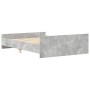 Estructura de cama con cabecero piecero gris hormigón 150x200cm