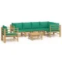7-piece bamboo garden furniture set with green cushions by vidaXL, Garden sets - Ref: Foro24-3155173, Price: 591,51 €, Discou...