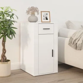 Glossy white plywood desk cabinet 40x49x75 cm by vidaXL, Closets and storage - Ref: Foro24-816794, Price: 58,93 €, Discount: %