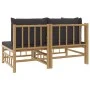 2-piece bamboo garden furniture set with dark gray cushions by vidaXL, Modular outdoor sofas - Ref: Foro24-362306, Price: 208...