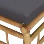 2-teiliges Gartenmöbel-Set aus Bambus mit dunkelgrauen Kissen von vidaXL, Modulare Sofas für den Außenbereich - Ref: Foro24-3...