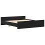 Estructura de cama con cabecero y piecero negro 160x200 cm