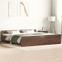 Estructura de cama con cabecero piecero roble marrón 160x200 cm
