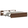 Estructura de cama con cabecero piecero roble marrón 160x200 cm