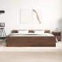 Estructura de cama con cabecero piecero roble marrón 160x200 cm