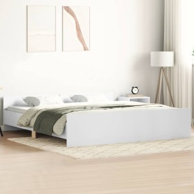 Estructura de cama con cabecero y piecero blanco 180x200 cm
