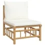 5-piece garden furniture set made of bamboo with cream white cushions by vidaXL, Garden sets - Ref: Foro24-3155178, Price: 47...