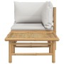 2-piece garden furniture set bamboo and light gray cushions by vidaXL, Modular outdoor sofas - Ref: Foro24-362277, Price: 123...
