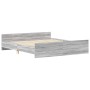 Estructura de cama con cabecero piecero gris Sonoma 180x200 cm