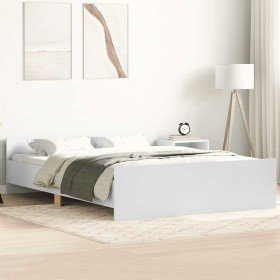 Estructura de cama con cabecero piecero blanco 120x190 cm Estructura de cama con cabecero piecero blanco 120x190 cm