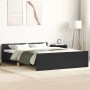 Estructura de cama con cabecero piecero negro 120x190 cm