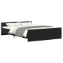 Estructura de cama con cabecero piecero negro 120x190 cm