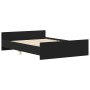 Estructura de cama con cabecero piecero negro 120x190 cm
