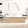 Estructura de cama con cabecero piecero gris hormigón 120x190cm