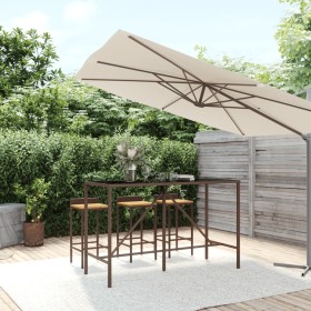 Stehtischplatte Glas PE Rattanbraun 180x70x110 cm von vidaXL, Gartentische - Ref: Foro24-362590, Preis: 126,57 €, Rabatt: %