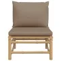 Central bamboo garden sofa with taupe gray cushions by vidaXL, Modular outdoor sofas - Ref: Foro24-362287, Price: 117,44 €, D...