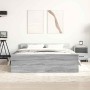 Estructura de cama con cabecero piecero gris Sonoma 120x190 cm