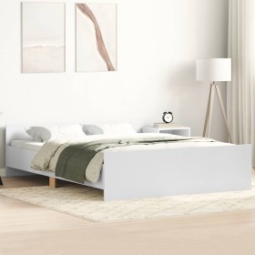 Estructura de cama sin colchón blanco 140x190 cm