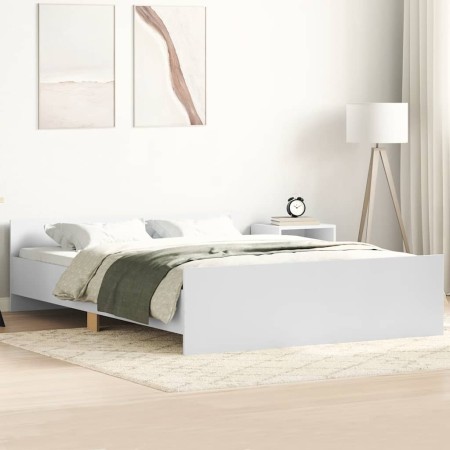Estructura de cama sin colchón blanco 140x190 cm