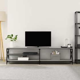 TV-Schrank Sonoma aus grauem Metall und Sperrholz, 200 x 40 x 50 cm von vidaXL, TV-Möbel - Ref: Foro24-826742, Preis: 80,54 €...