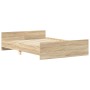 Estructura de cama con cabecero piecero roble Sonoma 140x190 cm