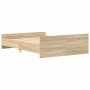 Estructura de cama con cabecero piecero roble Sonoma 140x190 cm