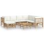Garden furniture set 8 pieces bamboo and cream white cushions by vidaXL, Garden sets - Ref: Foro24-3155191, Price: 926,88 €, ...
