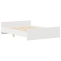 Estructura de cama con cabecero piecero blanco 135x190 cm