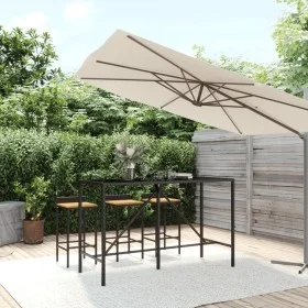 High bar table PE rattan and black glass surface 180x70x110 cm by vidaXL, Garden tables - Ref: Foro24-362591, Price: 91,06 €,...