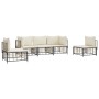 Gartenmöbel-Set 5-teilig und Kissen aus PE-Rattan Anthrazit von vidaXL, Outdoor-Sofas - Ref: Foro24-3186716, Preis: 423,40 €,...