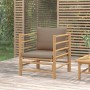 Gartensofa aus Bambus mit taupegrauen Kissen von vidaXL, Modulare Sofas für den Außenbereich - Ref: Foro24-362289, Preis: 133...