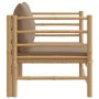 Gartensofa aus Bambus mit taupegrauen Kissen von vidaXL, Modulare Sofas für den Außenbereich - Ref: Foro24-362289, Preis: 133...