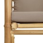 Gartensofa aus Bambus mit taupegrauen Kissen von vidaXL, Modulare Sofas für den Außenbereich - Ref: Foro24-362289, Preis: 133...