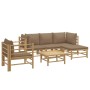 6-piece bamboo garden furniture set with taupe gray cushions by vidaXL, Garden sets - Ref: Foro24-3155115, Price: 596,40 €, D...