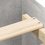 Estructura de cama con cabecero piecero gris hormigón 135x190cm