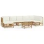 Gartenmöbel-Set 8-teilig aus Bambus und cremeweißen Kissen von vidaXL, Gartensets - Ref: Foro24-3155206, Preis: 828,72 €, Rab...