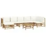 Gartenmöbel-Set 8-teilig aus Bambus und cremeweißen Kissen von vidaXL, Gartensets - Ref: Foro24-3155206, Preis: 828,72 €, Rab...