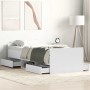 Estructura de cama con cabecero piecero blanca 100x200 cm