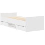 Estructura de cama con cabecero piecero blanca 100x200 cm