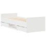 Estructura de cama con cabecero piecero blanca 100x200 cm