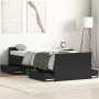 Estructura de cama con cabecero piecero negro 100x200cm
