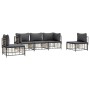 5-teiliges Gartenmöbel-Set und anthrazitfarbene PE-Rattan-Kissen von vidaXL, Outdoor-Sofas - Ref: Foro24-3186717, Preis: 406,...
