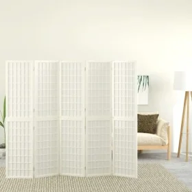 Folding screen with 5 panels white Japanese style 200x170 cm by vidaXL, Room dividers - Ref: Foro24-352089, Price: 174,07 €, ...