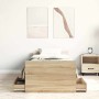 Estructura de cama con cabecero piecero roble Sonoma 100x200 cm